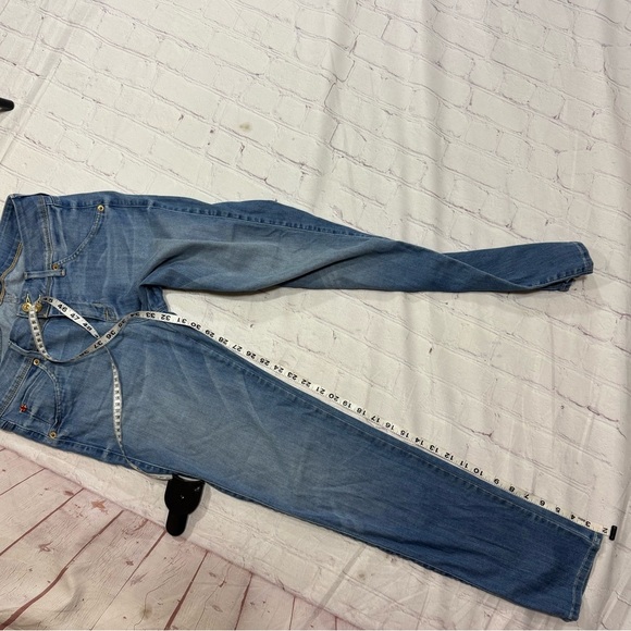 HUDSON “COLLIN SKINNY” Women's whiskered light faded Blue denim Jeans sz 29 GUC - Picture 10 of 16